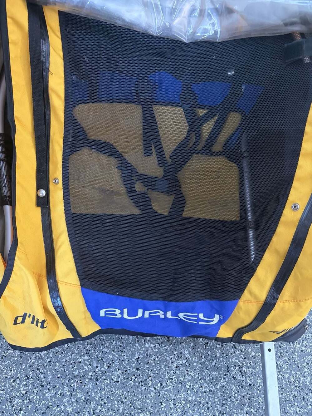 Burley D'Lite Bike Trailer Yellow Blue Bicycle Child Carrier